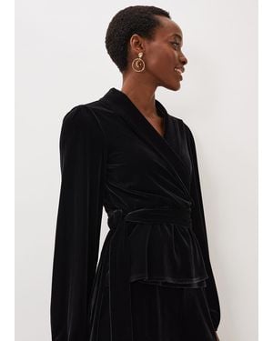 Phase Eight Florentine Velvet Co-Ord Top - Black