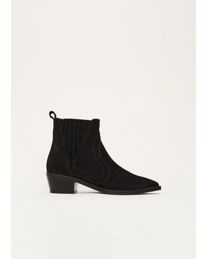 Phase Eight Stitch Detail Suede Ankle Boot - Black