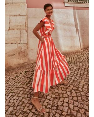Phase Eight Lottie Stripe Maxi Dress - Orange