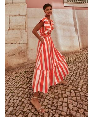 Phase Eight Lottie Stripe Maxi Dress - Orange