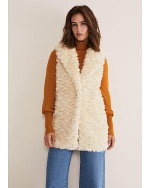 Phase Eight Annie Faux Fur Gilet - Blue