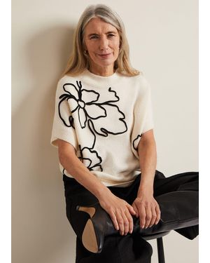 Phase Eight Arianna Applique Knit Tabard - Natural