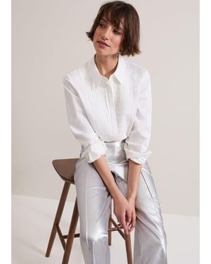 Phase Eight Tiana Tuxedo Shirt - White