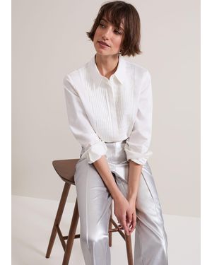 Phase Eight Tiana Tuxedo Shirt - White