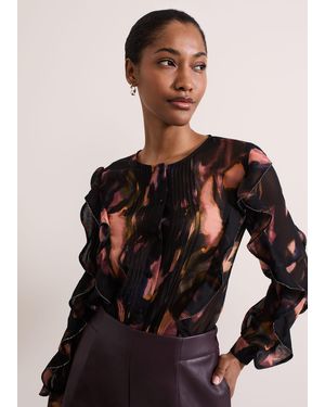 Phase Eight Cordelia Ruffle Blouse - Black