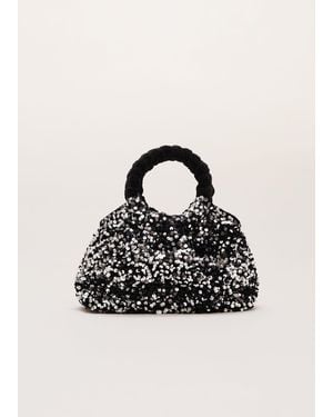 Phase Eight Sequin Twist Handle Mini Grab Bag - Black