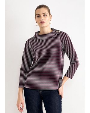 Phase Eight Remy Stripe Textured Top - Purple