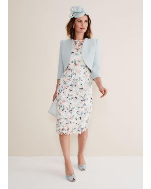 Phase Eight 's Franky Floral Lace Fitted Dress - Natural