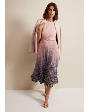 Phase Eight Simara Printed Midi Dress - Natural