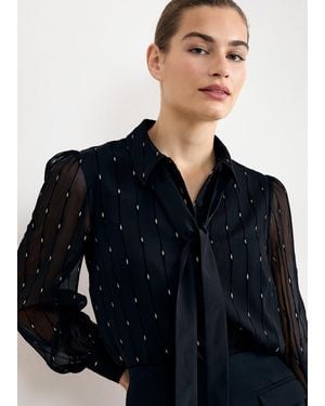 Phase Eight Tessa Sparkly Long Sleeve Shirt - Blue