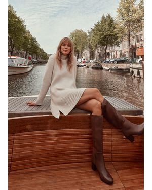 Phase Eight Catherine Chunky Ribbed Knit Dress - Brown