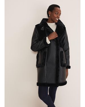 Phase Eight Nova Longline Aviator - Black