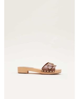 Phase Eight Buckle Front Clog Sandal - Natural