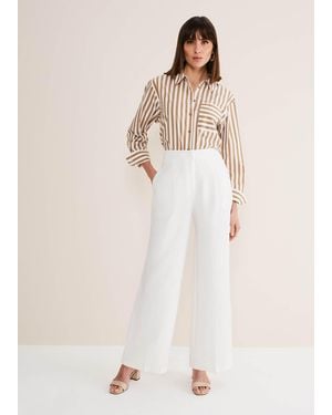 Phase Eight Bianca Wide Leg Suit Trousers - Natural