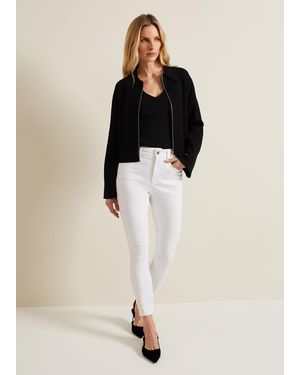 Phase Eight Joelle Button Detail Skinny Jeans - Natural