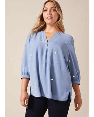 Phase Eight Jenny Sequin Top - Blue
