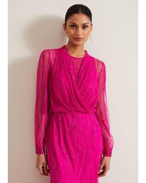 Phase Eight Lila Beaded Cover Up - Pink