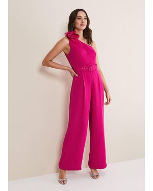 Phase Eight Luisa One Shoulder Jumpsuit - Pink