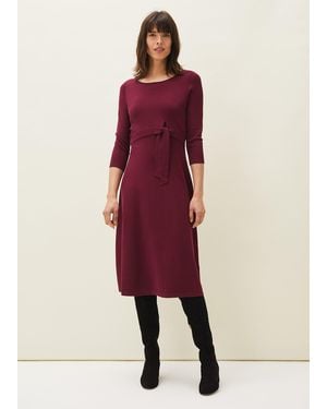 Phase Eight Dionne Tie Waist Dress - Red