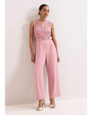 Phase Eight Petite Ivanna Embroidered Jumpsuit - Pink