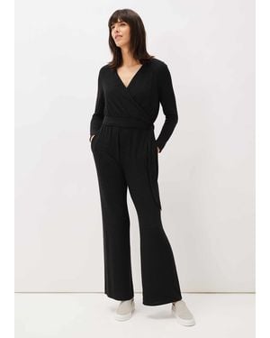 Phase Eight Zarra Wrap Wide Leg Jersey Jumpsuit - Black