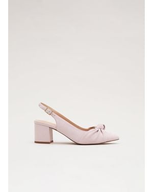 Phase Eight Knot Front Block Heel Slingback - Pink