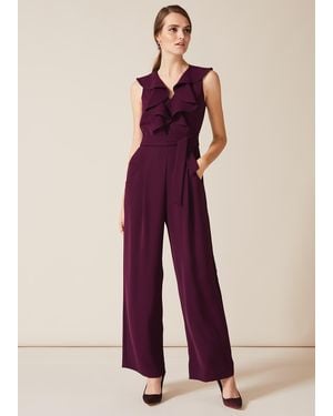 Phase Eight Linda Frill Wrap Jumpsuit - Purple