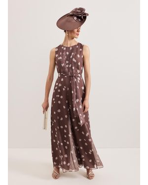 Phase Eight Maxine Spot Chiffon Jumpsuit - Multicolour