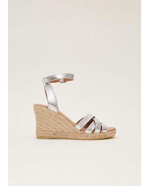 Phase Eight Leather Strappy Espadrilles - Natural
