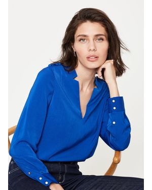 Damsel In A Dress 's Hailey V-neck Blouse - Blue