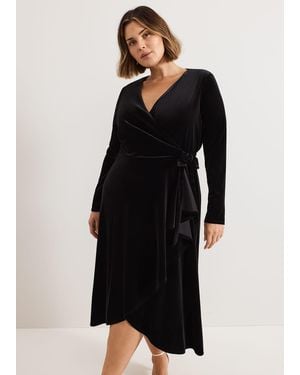 Phase Eight Julia Velvet Wrap Dress - Black