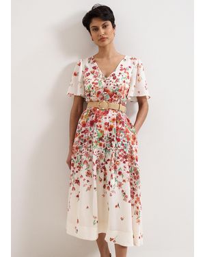 Phase Eight Lovette Floral Midi Dress - White