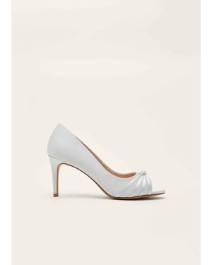 Phase Eight Knot Detail Peep Toe Heels - Natural