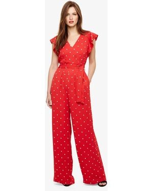 Phase Eight Dotty Jumpsuit - Red