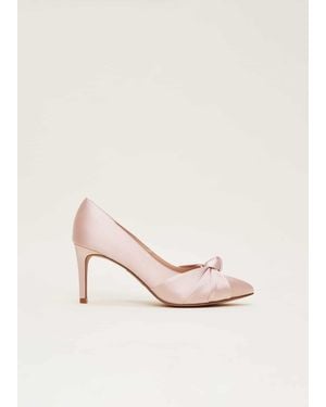 Phase Eight Satin Knot Front Court Shoe - Natural