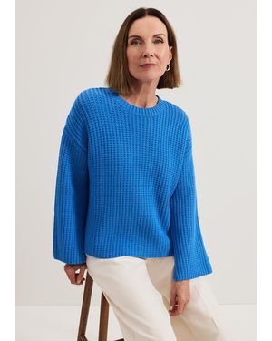 Phase Eight Gabby Textured Boxy Jumper - Blue