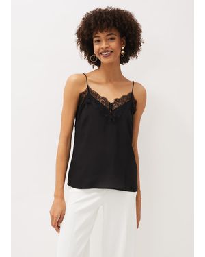 Phase Eight Rachael Lace Trim Silk Camisole - Black