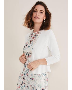 Phase Eight Salma Flare Hem Knitted Jacket - White