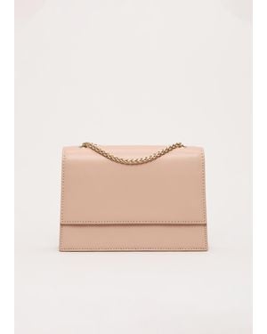 Phase Eight Leather Chain Clutch - Natural