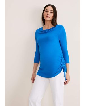 Phase Eight Jazmin Ruched Side Top - Blue