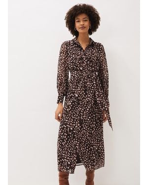Phase Eight Libby Spot Print Midi Dress - Multicolour