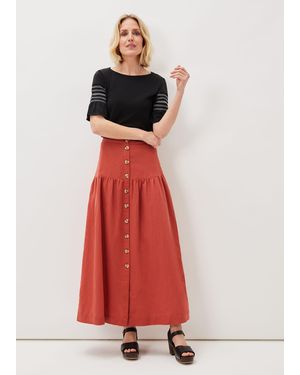 Phase Eight Alessia Linen Maxi Skirt - Red