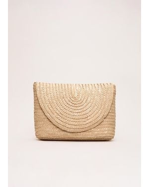 Phase Eight Straw Clutch Bag - Natural