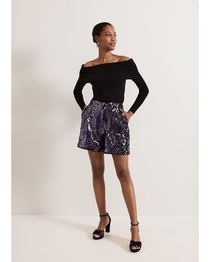 Phase Eight Adina Sequin Short - Black