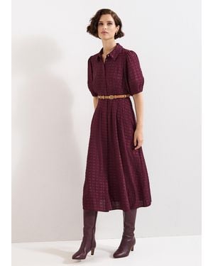 Phase Eight Yasmine Textured Midi Dress - Brown