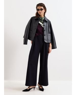 Phase Eight Florence Ponte Wide Leg Trouser - Blue