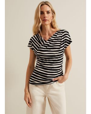Phase Eight Kiara Striped Top - Black