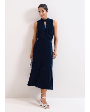 Phase Eight Eilish Velvet Skirt - Blue