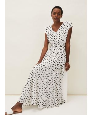 Phase Eight Verena Spot Maxi Dress - White
