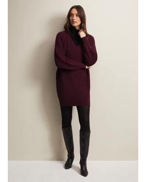 Phase Eight Eliana Chunky Knitted Mini Dress - Purple